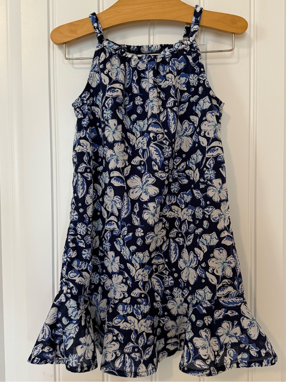 Vineyard Vines Girls Floral Dress Size 4T Blue Tropical Sundress Summer